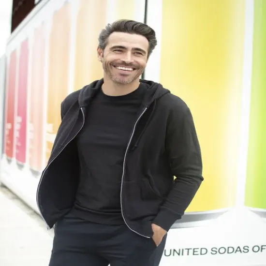 Unisex Triblend French Terry Full-Zip CHARCOAL HEATHER {7}