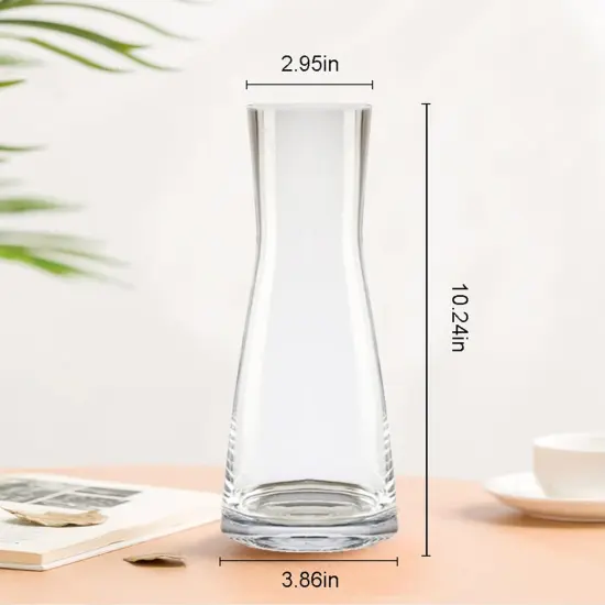 Flower Vase for Decor 10" Clear Glass Vase for Centerpieces Large Vases for Flowers Dried Flower Home Decor Living Room Kitchen Office Wedding(Clear) {4}