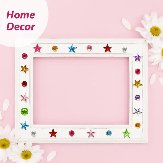 Wrapables 327pcs Acrylic Self Adhesive Crystal Rhinestone Gem Stickers, DIY, Arts & Crafts Supplies (3 sheets), Stars {5}