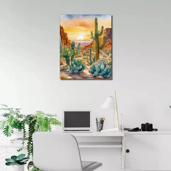 DIY Paint by Numbers Flowers, Desert Adults' Paint-by-Number Kits on Canvas, Saguaro Cactus Paint by Numbers Kit for Adults and Beginner {3}