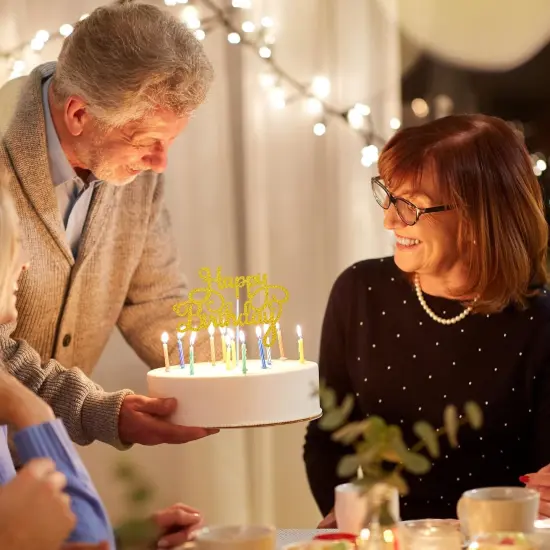 Happy Birthday Cake Topper, Glitter Birthday Cake Topper for Birthday Party Cake Decoration(Normal Gold) {5}