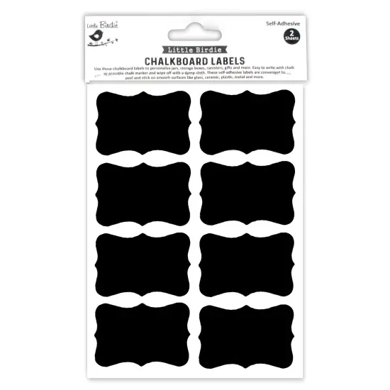 Little Birdie Chalkboard Labels Sticker Sheet-Curly Brackets {1}
