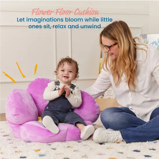 Flower Cozy Cushion, Floor Pillow Bright Purple {3}