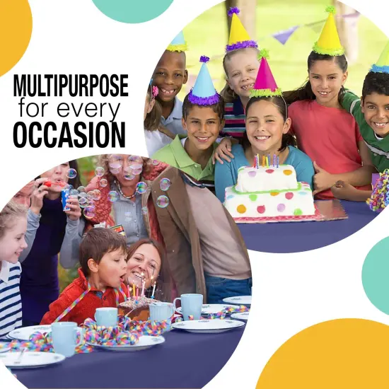  Party Solids 54" x 300' Plastic Table Cover Roll with Slide Cutter &ndash; Cut-to-Size Dispenser Box &ndash; Makes Up to 36 Disposable 8' Rectangle Tablecloths by Exquisite Navy {6}