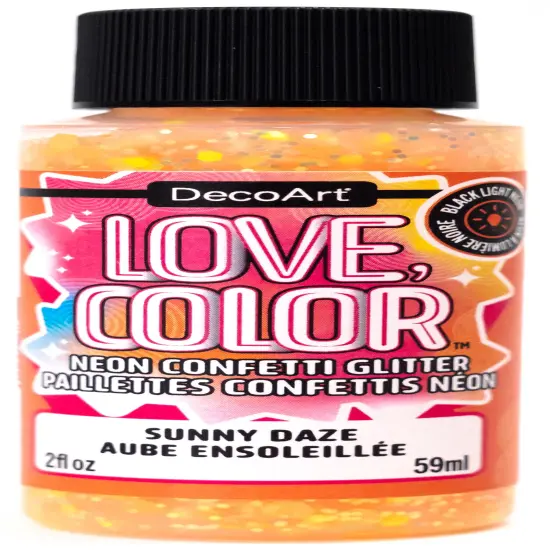 DecoArt Love Color Neon Confetti Glitter Paint 2oz {2}