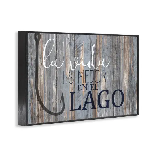 Stupell Industries Mejor en el Lago Azul Framed Giclee Art Black Framed {3}