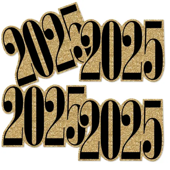 Big Dot of Happiness 2025 Gold Graduation Decorations - DIY Party Essentials - Set of 20 {3}