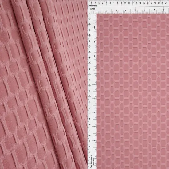 1 Yard Polyester Spandex Honeycomb Knit Solid Fabric 58/60" Width NEON PINK {4}