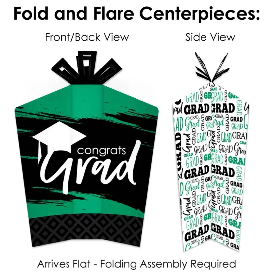 Big Dot of Happiness Green Grad - Best is Yet to Come - 2025 Green Graduation Party Decor and Confetti - Terrific Table Centerpiece Kit - Set of 30 {6}