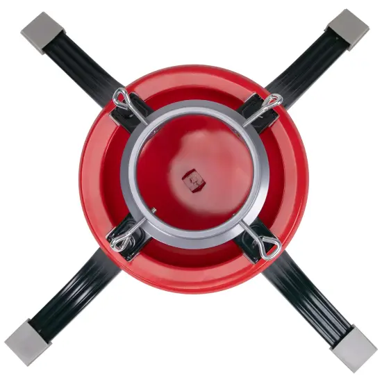 Northlight Metal Tree Stand for Live Christmas Trees - 22" - Red and Green {5}