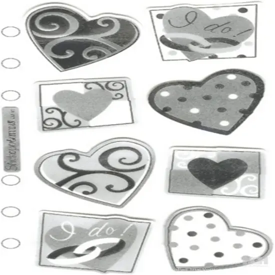 Sticko I Do's Vellum Silver Foiled Stickers {1}