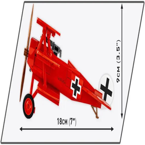 COBI Historical Collection: Great War FOKKER DR.1 "RED BARON" Plane Building Set, 221 Pieces {4}