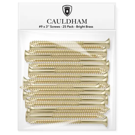 Cauldham Wood Screws #9 x 3 Inch for Door Hinges - 25 pack {2}