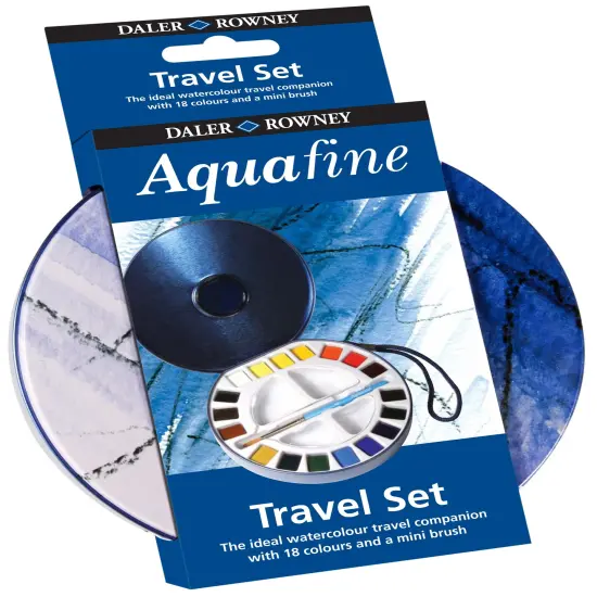 Daler-Rowney Aquafine Watercolor Paint Half Pan Travel Set-18/Pkg {1}