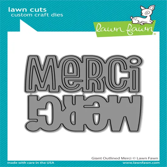 Lawn Cuts Custom Craft Die-Giant Outlined Merci {1}