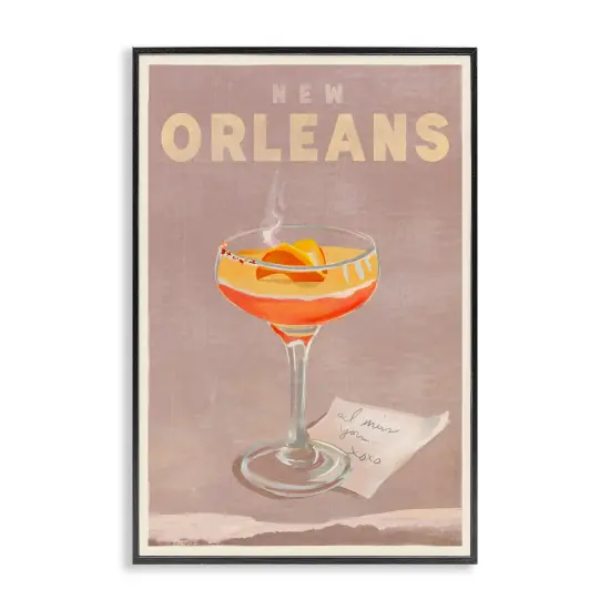 Stupell Industries New Orleans Cocktail Framed Giclee Wall Art Design by The Whiskey Ginger {1}