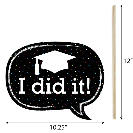 Big Dot of Happiness Hats Off Grad - 2025 Graduation Party Photo Booth Props Kit - 20 Count {7}