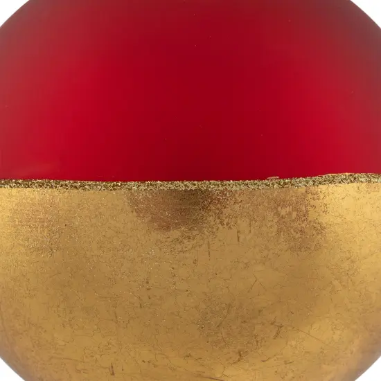 Northlight 3.5" Red and Gold Glass Ball Christmas Ornament {7}