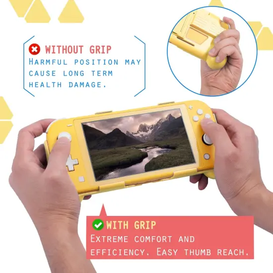 Protective Case for Nintendo Switch Lite 2019, Hard Grip Cover with 2 Game Card Slots Holder, Built in Stand, Shock-Absorption & Anti-Scratch Design, Yellow by Insten {4}