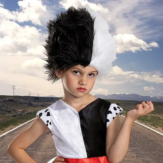 Baby Cruella Costume Dress with Headpiece Disney Inspired {4}