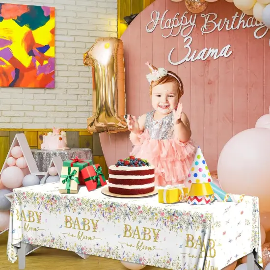 Wildflower Baby Shower Decorations Tablecloths {3}