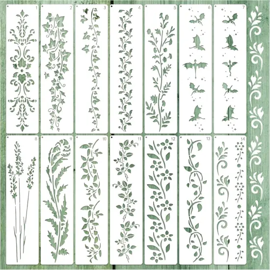 Large Border Flower Stencils {1}