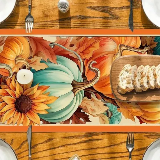 Fall Pumpkin Sunflower Halloween Table Runner - Style 2 {3}