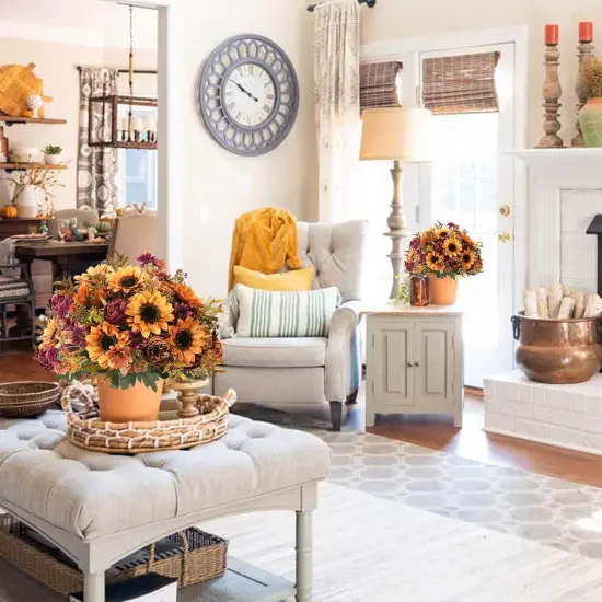 Vintage Artificial Flowers Fake Sunflowers {5}