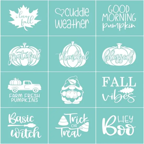 Fall Minis Silkscreen Stencil 8.5x11 Reusable Self-Adhesive Mesh Stencils {1}