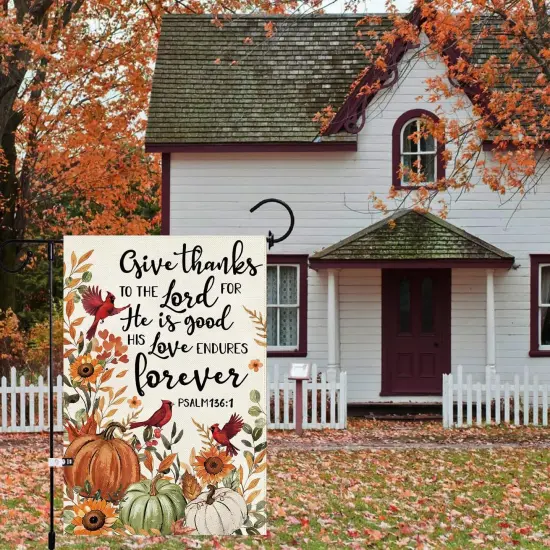 Fall Pumpkin Garden Flag Double Sided 12.5x18 Inch {2}