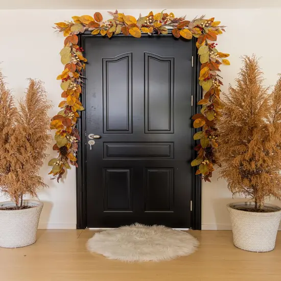 6.8FT Thanksgiving Leaf Garland With Pumpkin and Pine Cone {4}