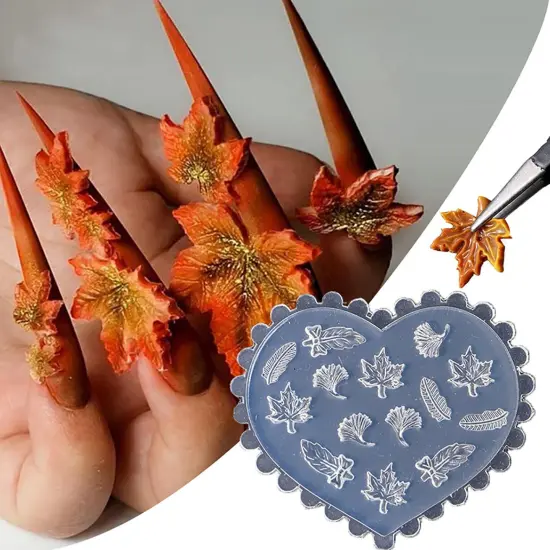 3D Maple Leaf Resin Molds Silicone Nail Tools Fallen Leaves {1}