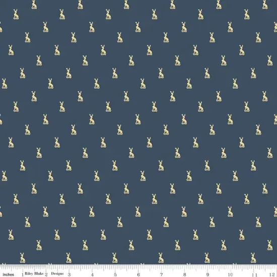 Emma Austen Family Crest Navy 43"/44" Fabric Per Yard {1}