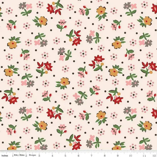 Gentler Times Reunion Coral Cotton Wideback Fabric per yard {1}
