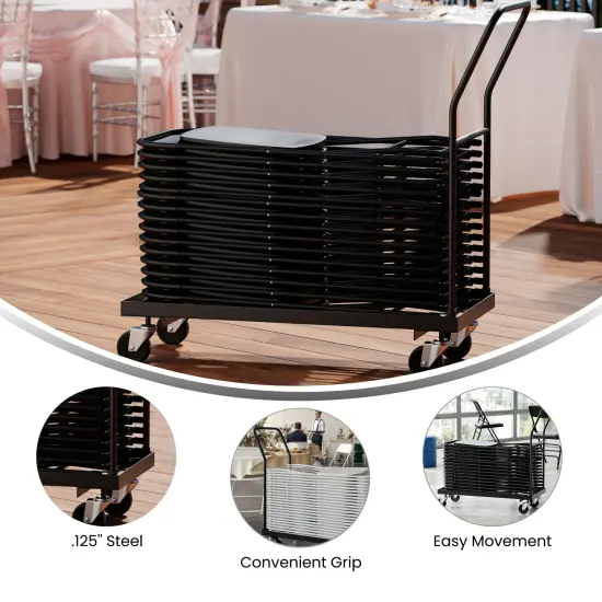 Emma and Oliver Folding Chair Dolly Black {2}