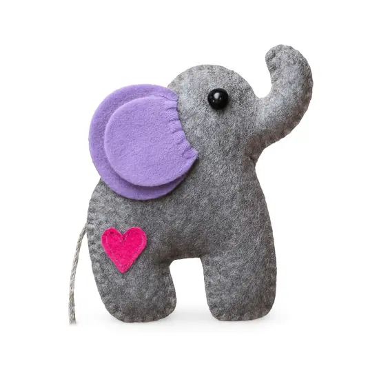 Felt Elephant DIY Craft Kit by FabricLA | Easy Sewing Project for Beginners | Suitable for Ages 9 & Up {1}