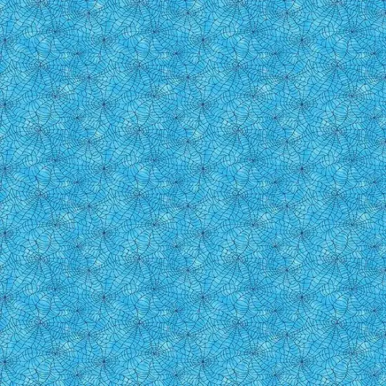 Blue You Bug Me Spiderweb Cotton 44"/45" Fabric Per Yard {1}