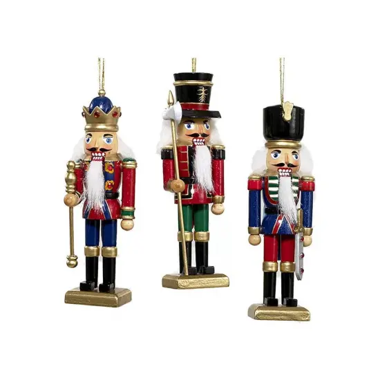 5" Classic Wooden Nutcracker Ornament Red Pants {2}