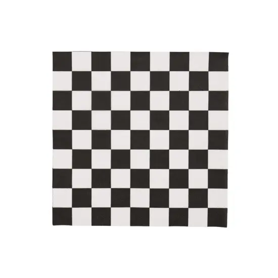 BLACK & WHITE SIGNATURE CHECKER LARGE NAPKINS {1}