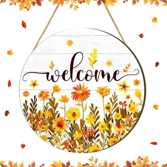 Fall Floral Sign for Front Door(Brown,Orange,Yellow) {1}