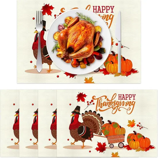 Faux Leather Placemats Set(orange) {1}