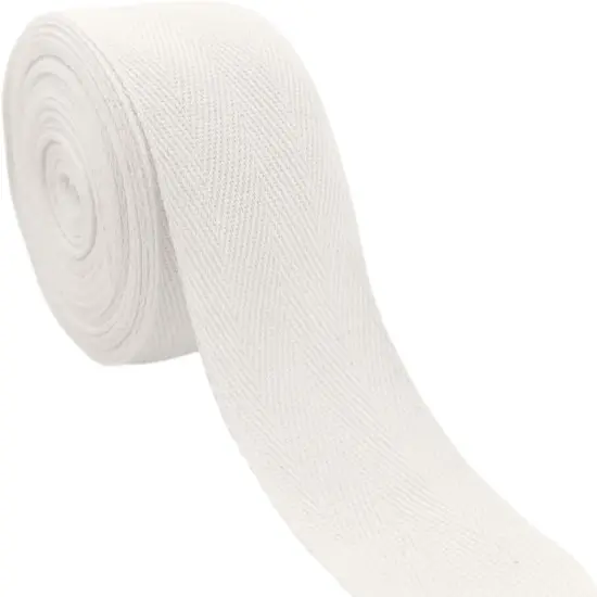2 Inch White Cotton Herringbone Twill Tape - 15 Yards {1}