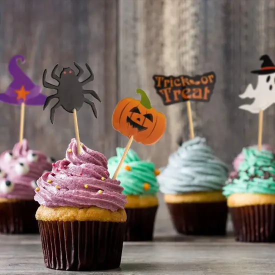 60 Piece Halloween Decoration Cupcake Toppers {4}