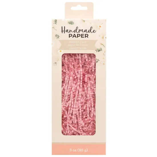 American Crafts Handmade Paper Shredded Paper 3oz-Pink {1}