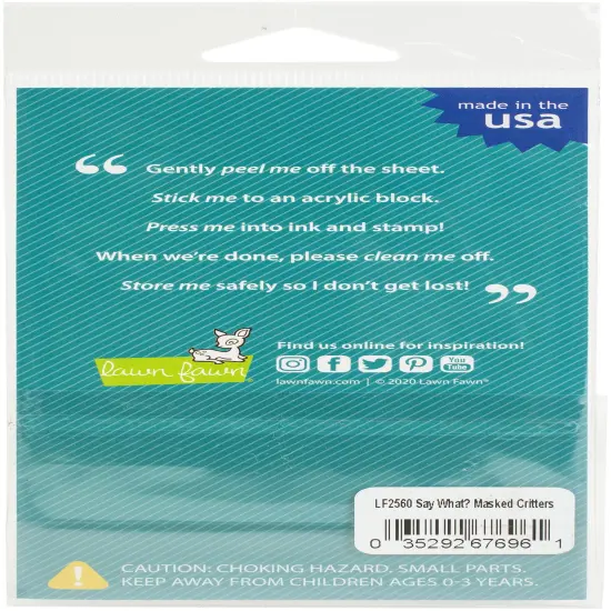 Lawn Fawn Clear Stamps 3"X4"-Say What? Masked Critters {3}
