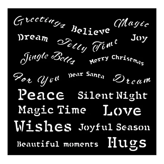 Stamperia Stencil 7"X7"-Classic Christmas Quotes {3}