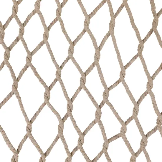 Northlight Lattice Macrame Rope Hammock with Wooden Bars - 74" x 59" - Cream White {6}