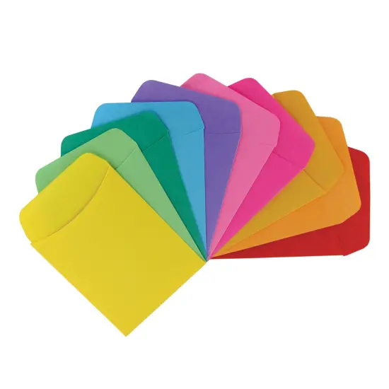 Self-Adhesive Library Pockets, 3.5" x 4.875", 10 Colors, Pack of 30 {1}