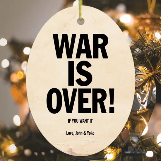 Vintage War is Over! If You Want It. Love John & Yoko Christmas Ornament {1}