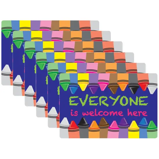 Computer Mouse Pad, 8" x 10", Everyone is Welcome Here, Crayons, Pack of 6 {1}